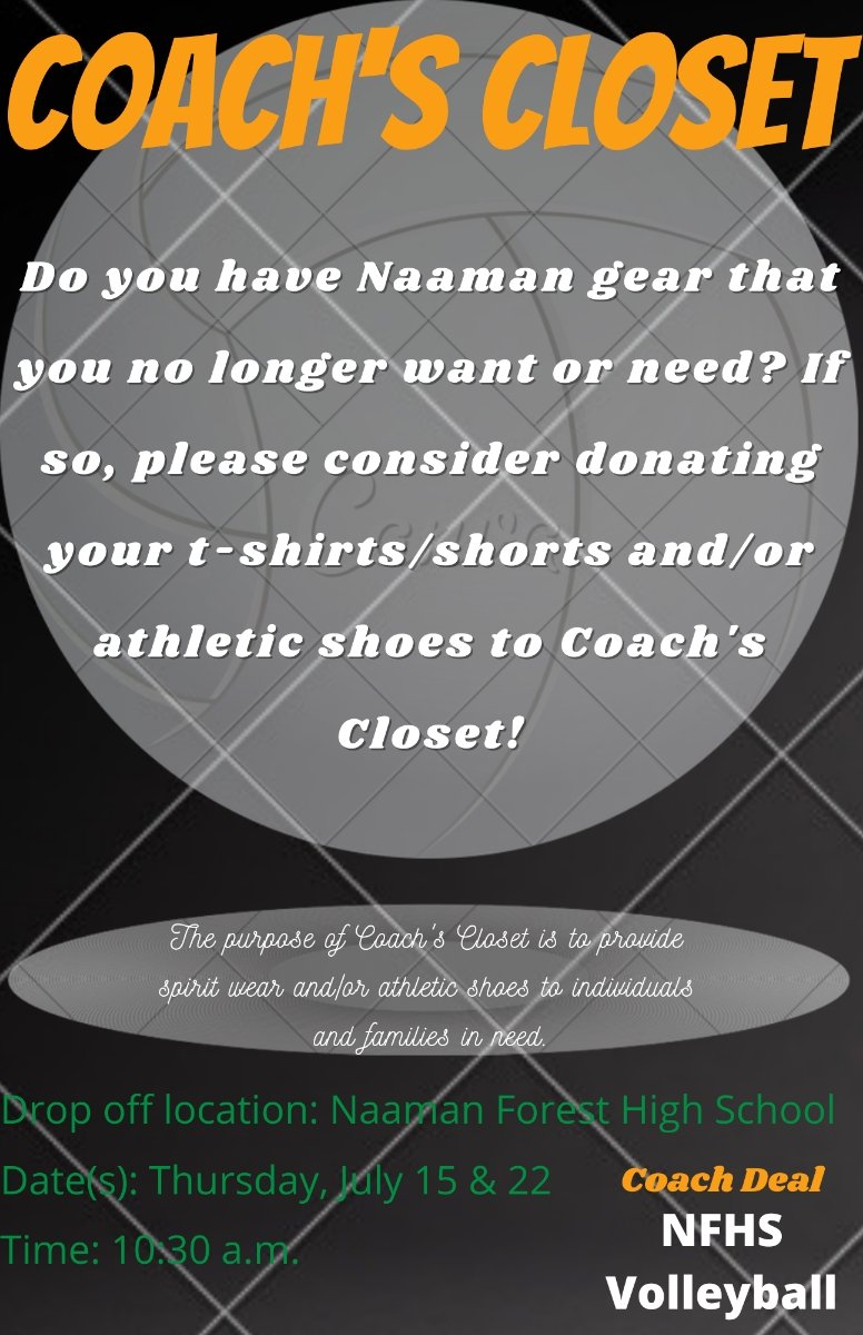 NFHSVBALL's tweet photo. ****ATTENTION Ranger Alumni****
See flyer below. If you're unable to drop off on these 2 dates, please send your contact info to: naamanvball@gmail.com so we can make other arrangements. Thank you in advance for your donation!!! https://t.co/yLM9Uvvw0D