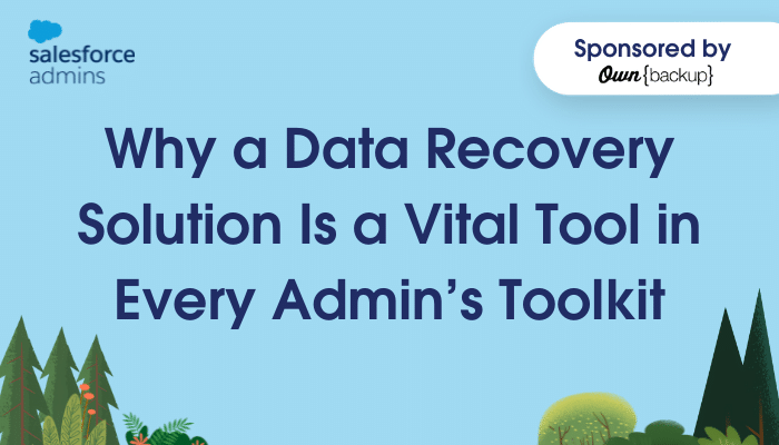SalesforceAdmns's tweet photo. Ensuring that users have the right access to the right data is a 🔝 priority for #AwesomeAdmins. But what happens when data is lost/corrupted? 

Read our new post to learn the importance of having a data recovery solution like @OwnBackup in your toolkit 🧰
https://t.co/09KrMdPnwY https://t.co/pZTnUUAf5V