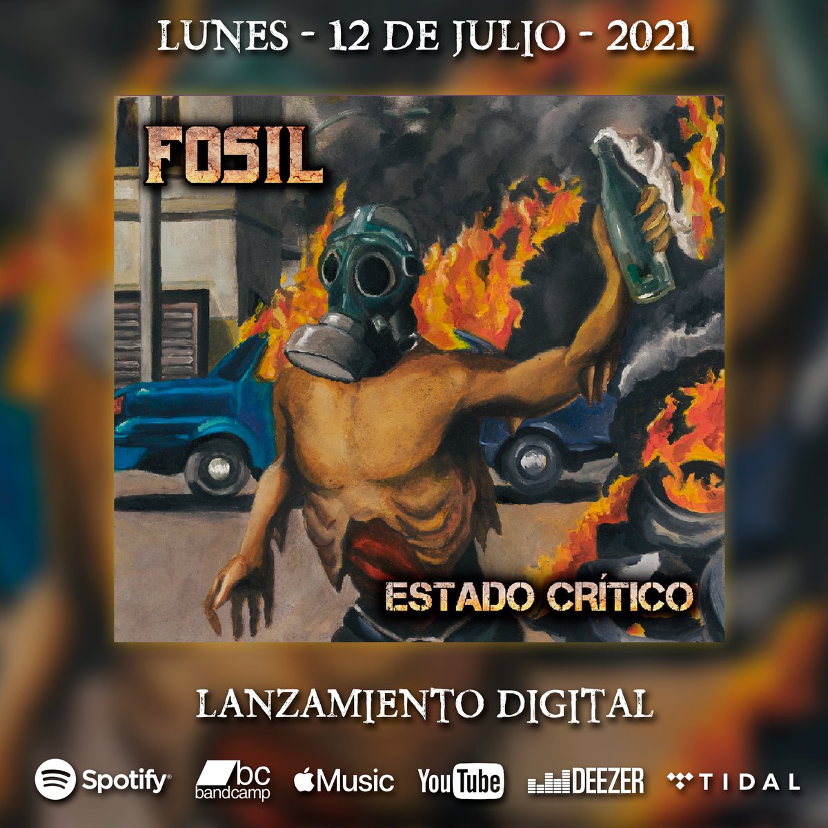 🔥12 DE JULIO, LANZAMIENTO DE "ESTADO CRÍTICO"🔥
👇Con ustedes, tapa y título de nuestro segundo disco de estudio: Estado Crítico. Se vienen 10 temas con muchas ganas de volar cabezas.
🎨 Ilustración al óleo a cargo de nuestro gran amigo Alfredo Fontana #rock #newalbum