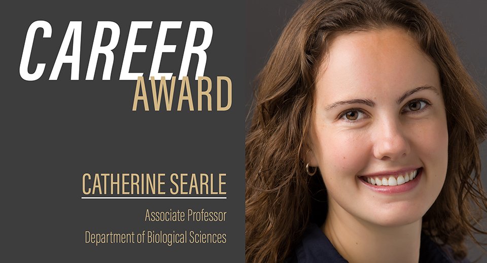 Congratulations! Dr. @Cat_Searle earned a #NSF CAREER Award for her work in the field of disease ecology. This prestigious award, recognizing top-performing young scientists, will fund her research and education activities. #WomenInSTEM