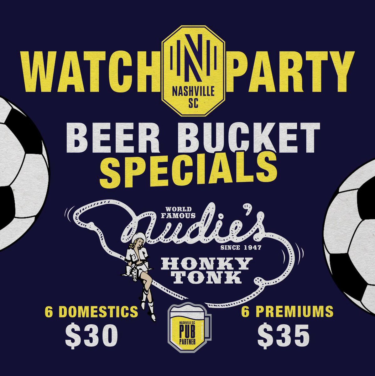 Nudie's Honky Tonk (@nudieshonkytonk) on Twitter photo Score the perfect Thursday night with us at Nudie's Honky Tonk! Catch the big <a href="/NashvilleSC/">Nashville SC</a> vs. Atlanta United game on our flatscreens at our watch party tonight, starting at 7:30PM. We will see you here! Score the perfect Thursday night with us at Nudie's Honky Tonk! Catch the big <a href="/NashvilleSC/">Nashville SC</a> vs. Atlanta United game on our flatscreens at our watch party tonight, starting at 7:30PM. We will see you here!