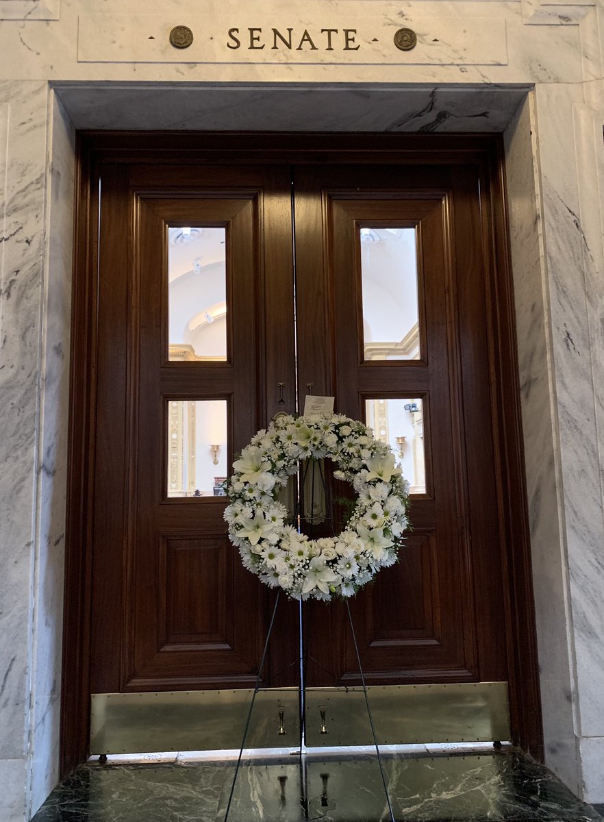 Outside of the Senate Chamber, in honor of the late senator, Tom Buford.