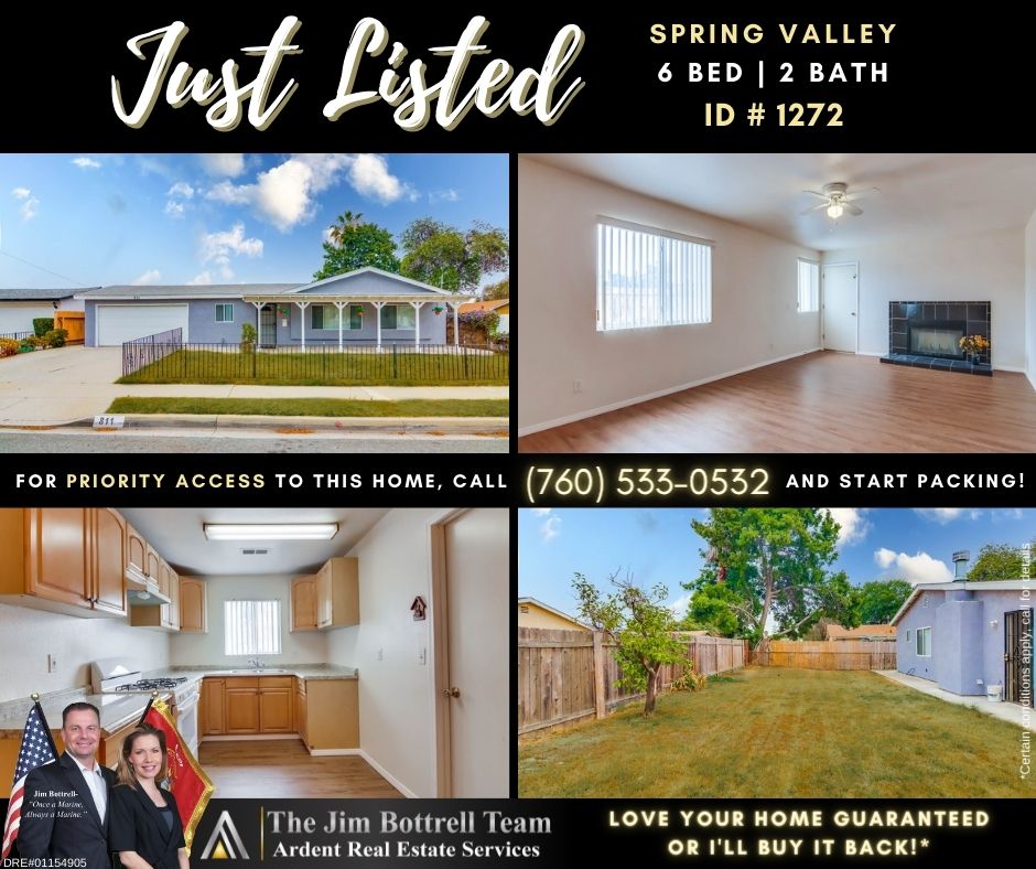 BottrellTeam's tweet image. #justlisted in #springvalleyca! For priority access of this home in a well established neighborhood Call The Jim Bottrell Team at 760-533-0532 ID # 1272 &amp;amp; Start Packing!

#sellingsocal #jimbottrellteam