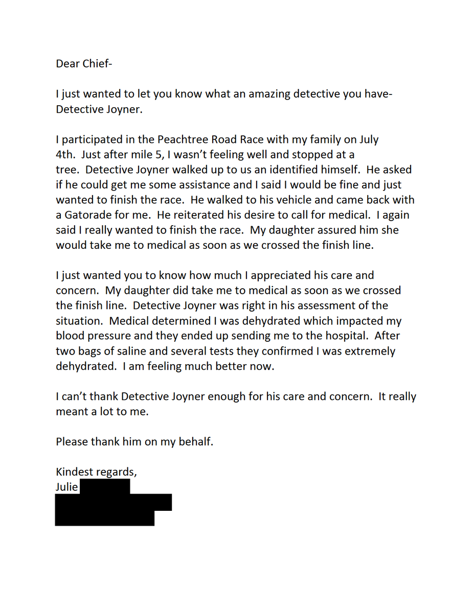 APD officers do more than respond to 911 calls, investigate crimes, &amp; make arrests. On any given day, officers interact with citizens, check on them &amp; help in ways the public never sees. We're proud of Inv. Joyner's response to this incident. #APDProud bit.ly/3yCVlZG