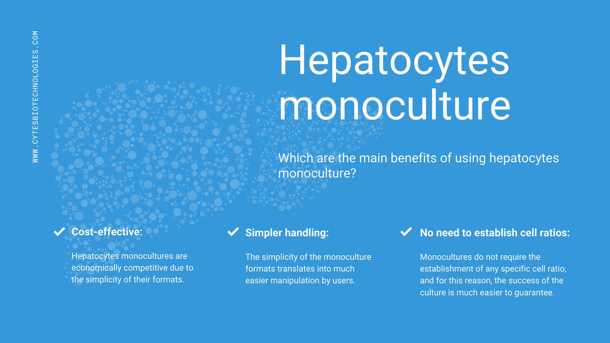 Have you ever wondered which are the main reasons for using hepatocytes monoculture? Don't miss this infographic!

#cytesbiotech #cytesbiotechnoligies #biotech #biotechnology #hepatocytes #hepatocytesmonoculture #monoculture #innovation #technology