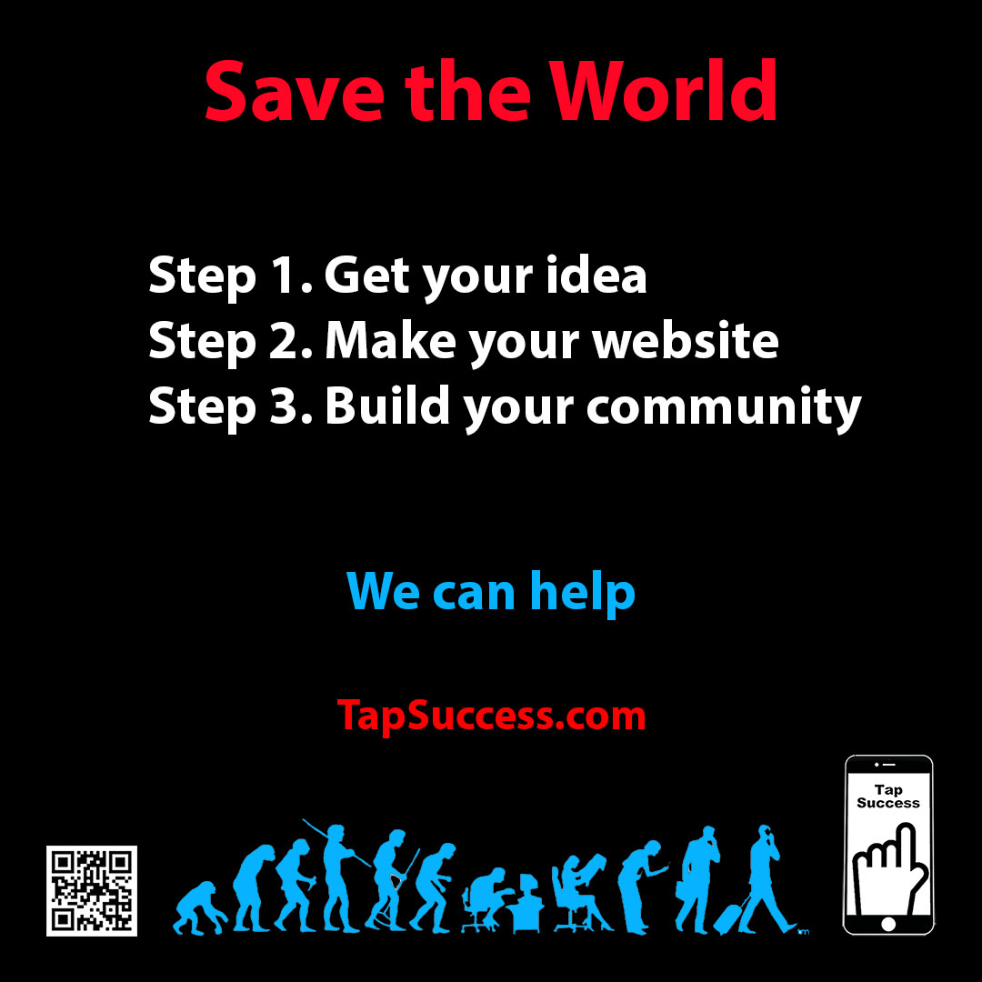 SpeediEnglish's tweet image. @TapSuccess Save the world. 1. Get your idea, 2. Make your website, 3. Build your community. We can help. tapsuccess.com