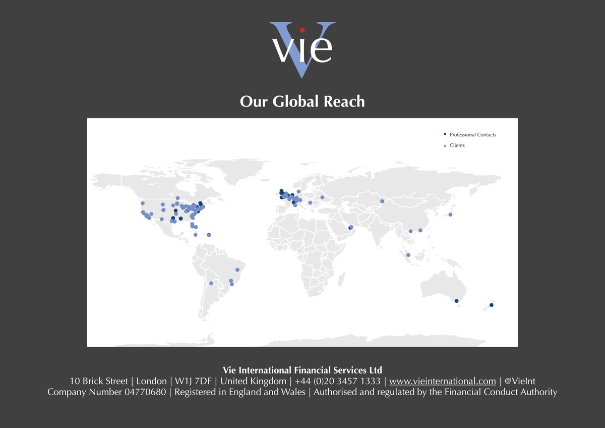 VieInt's tweet image. #VieInternational works with other professionals around the world to provide cross border solutions for our mutual high and ultra high net worth clients. 

Vie International is authorised, regulated and licensed in both the UK and the US. 

See below our #globalreach.