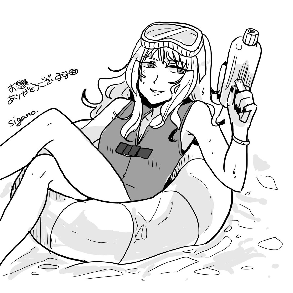 お題箱より「浮き輪とライフジャケット着用でプールで遊ぶ女の子描いて下さい」
🏖🔫
#odaibako_kakao1207 