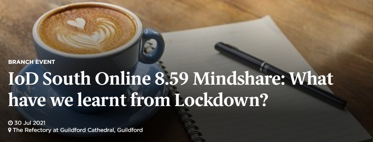 So excited to let you know that our <a href="/The_IoD/">IoD</a>  #IoDSurrey859 on 30/7 will be LIVE at <a href="/GuildCath/">Guildford Cathedral</a> Refectory to celebrate, reconnect, mindshare and enjoy a great <a href="/TheTipsyPigs/">TheTipsyPigs</a> brekkie. 
Our theme is Leadership lessons learnt. 
@iodsouth #IoDSurrey <a href="/IoD_Press/">IoD Press Office</a> 
iod.com/events-communi…