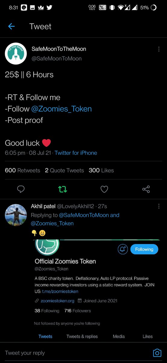 Akhil3248's tweet photo. @SafeMoonToMoon @Zoomies_Token 👇😀 https://t.co/FOpgCWRtb2