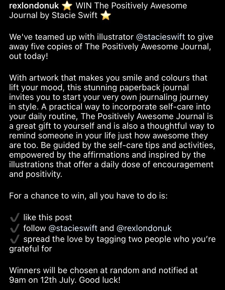 Colour PR (@princolour) on Twitter photo #GIVEAWAY going down over at <a href="/RexLondonUK/">Rex London</a> on Instagram!
<a href="/stacie_swift/">Stacie Swift</a>’s POSITIVELY AWESOME JOURNAL published today and up for grabs!
instagram.com/p/CREL8SyIXBP/… #GIVEAWAY going down over at <a href="/RexLondonUK/">Rex London</a> on Instagram!
<a href="/stacie_swift/">Stacie Swift</a>’s POSITIVELY AWESOME JOURNAL published today and up for grabs!
instagram.com/p/CREL8SyIXBP/…