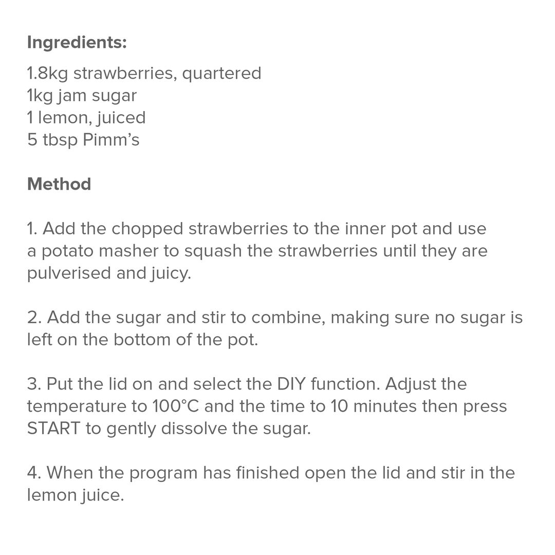 drewandcoleUK's tweet image. Use our CleverChef Pro to make delicious strawberry and Pimms Jam!

This recipe makes enough to fill around 6 jars, and is perfect with our Victoria Sponge or Giant Lemonade Scone recipes. 

Find the recipe here 👉 bit.ly/3a4MG5U

#drewandcole #cleverchefpro #instafood