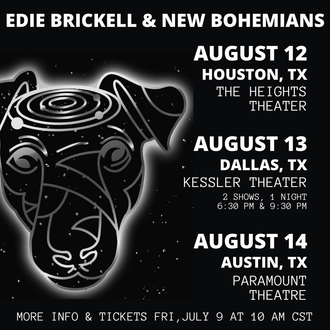 SURPRISE! Our Texas show run continues with an additional date in Austin, August 14th, and a second show on August 13th at the Kessler! Tickets for all four shows go on sale tomorrow morning at 10 am CST.