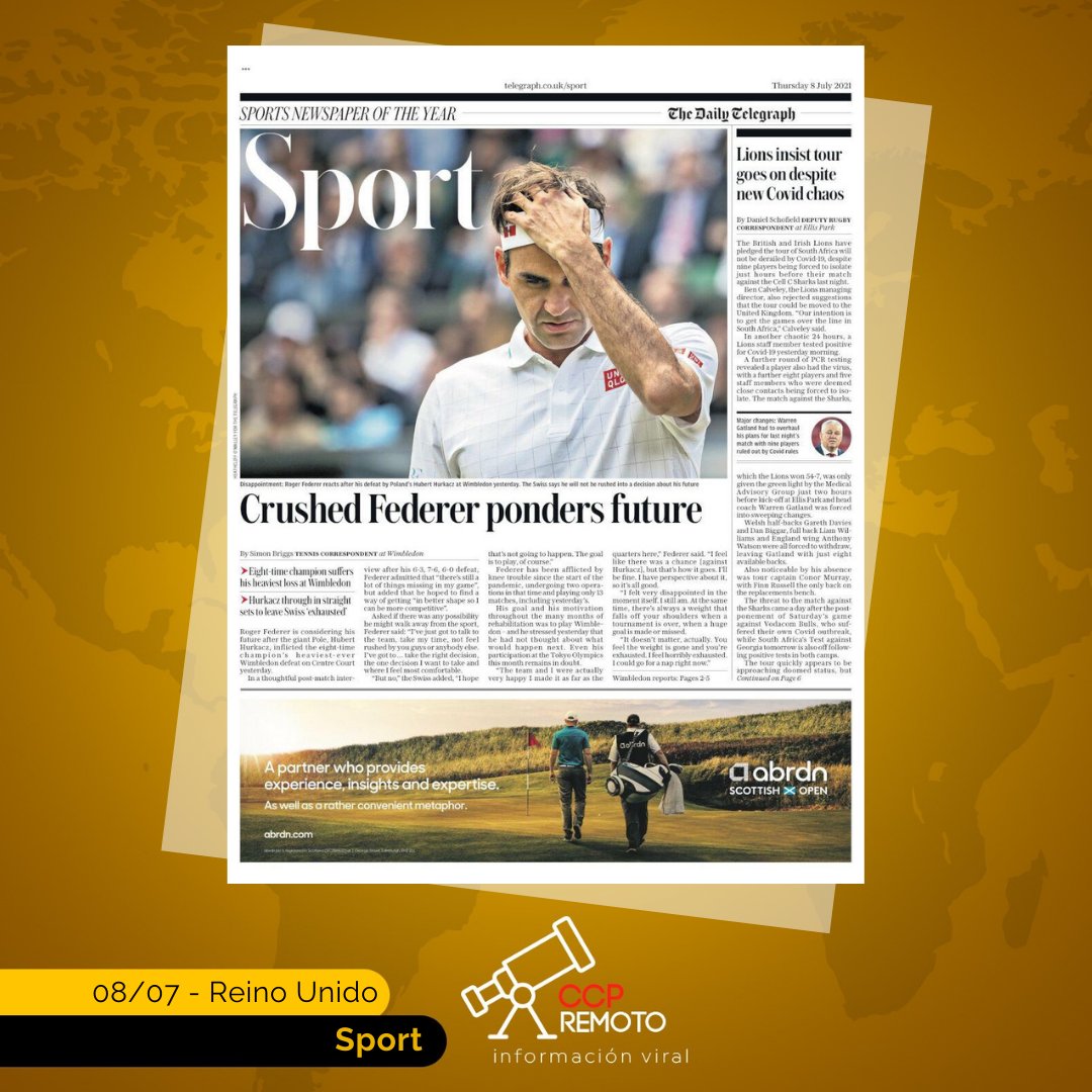CcpRemoto's tweet photo. Te invitamos a revisar algunas de las portadas del mundo de este jueves 08 de julio 😊
¡Esperamos que tengas una excelente jornada!
#SomosGiro #Prensa #GiroAlDía #TuSocioEstratégico https://t.co/HkjIg2cHGa