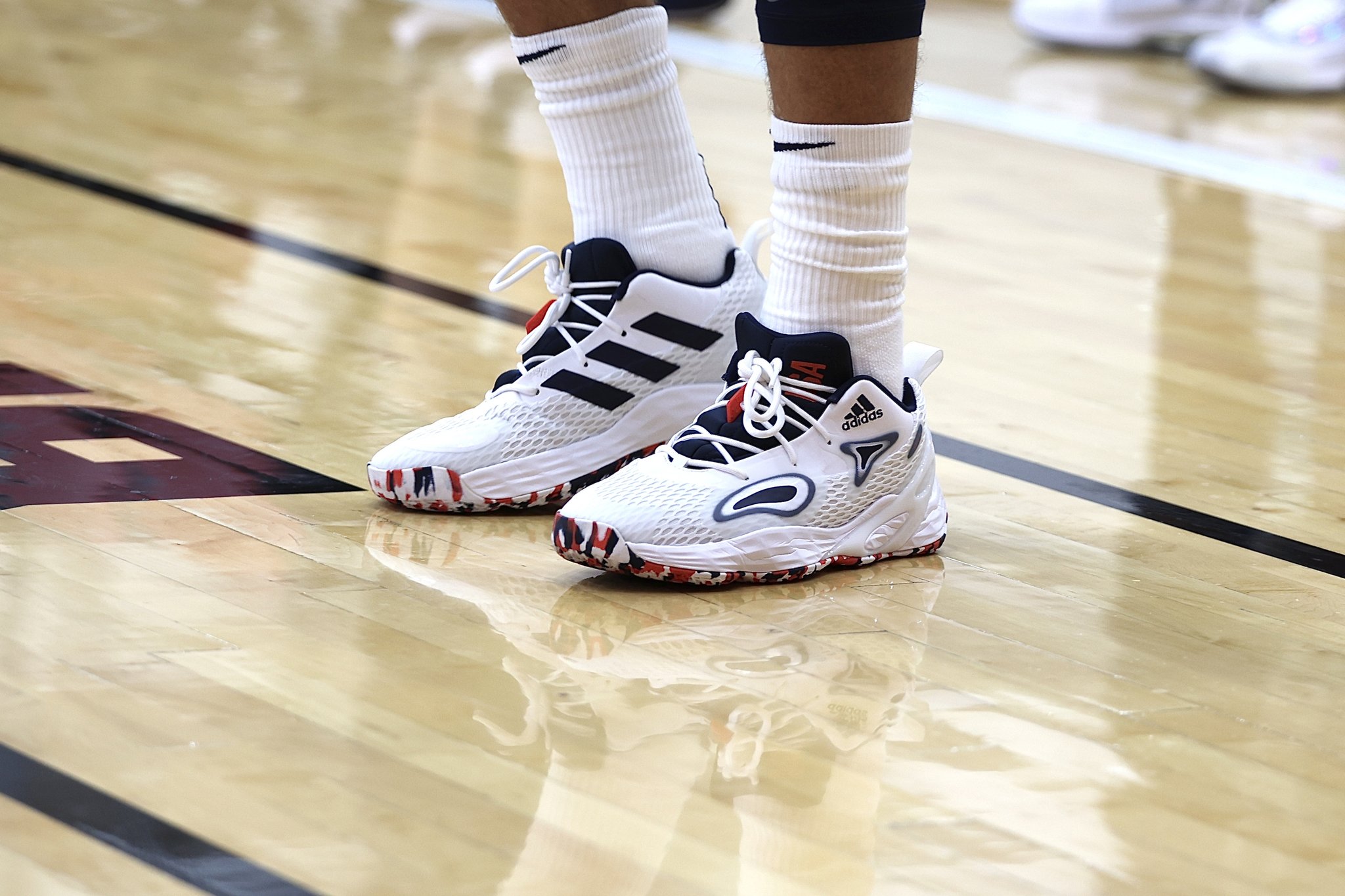 Nice Kicks on X: Zach Lavine laced up the Adidas Exhibit A at  @usabasketball practice today.  / X