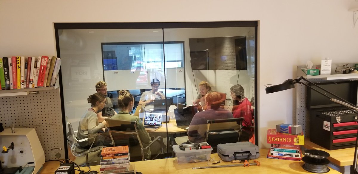 TomSnyderRIoT's tweet photo. The hybrid #RIoTAccelerator has been a blast as we finish week 5. Full capacity in person, plus hybrid teams intently learning in today's session on finance. Thanks @CherryBekaert for the education and wisdom. https://t.co/t9dJKeOARB