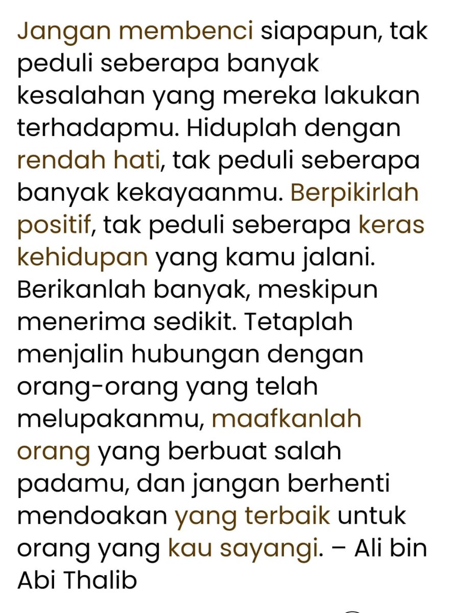 Merenungi salah satu nasihat Sayidina Ali bin Abi Thalib..