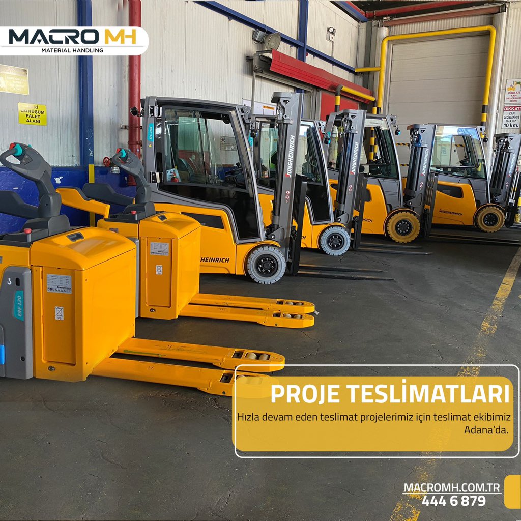 MacroMh's tweet photo. Hızla devam eden teslimat projelerimiz için teslimat ekibimiz Adana’da. 

#forkliftturkiye #akülütranspalet #pallettrucks #intralogistica #materialhandlingsolutions #materialhandlings #delivery #lithiumionbattery #forkliftlife #adana #redresör #supplychainmanagement #yellowrules https://t.co/87e9imVT6l