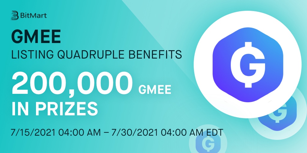 BitMartExchange's tweet image. 🎉 GAMEE (GMEE) @GAMEEToken will list on #BitMart on July 15! 

💰 To celebrate the listing of GMEE, we are giving away 200,000 GMEE in our GMEE Social Media Airdrops, Buy &amp;amp; Earn, Trading Competition, and Hold &amp;amp; Earn Events!

👉 Details: support.bmx.fund/hc/en-us/artic…