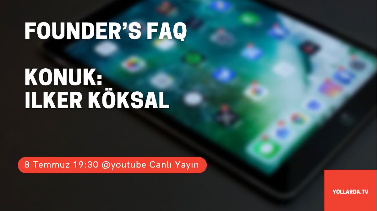 Bu akşam 19:30'da Founders FAQ kitabının yazarı İlker Köksal ile bir araya geleceğiz. Herkesi bekleriz.