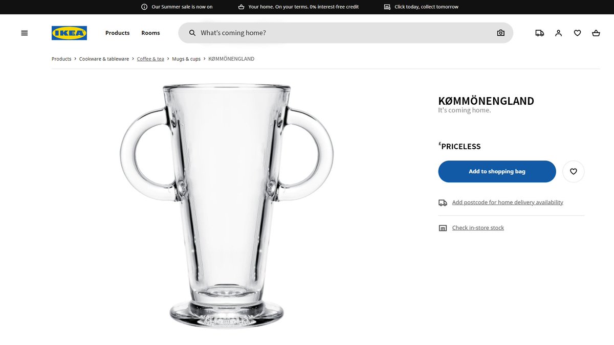 IKEAUK's tweet image. One cup. Soon to be available in Wembley. #itscominghome