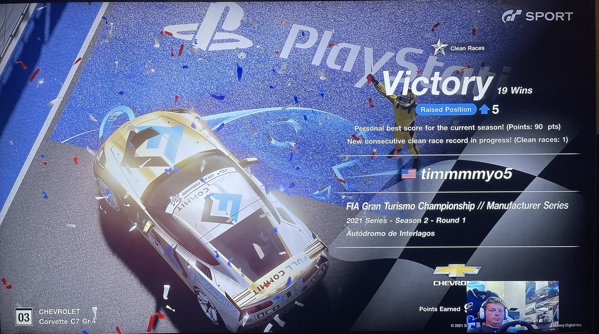 Timmmmy05's tweet photo. First FIA Manu in a while. It felt good to race again. Ran for DR. s1 Q1P2 s2 p19th s3 Lost power s4 Q6P1. Happy with my performance considering. #FullcommitRacing @EMREventPark #ocdpaintball @OptionHuntersAI #twitchstreamer #timmmmyo5 #GTsport #simracing https://t.co/WnuGbRLSbG
