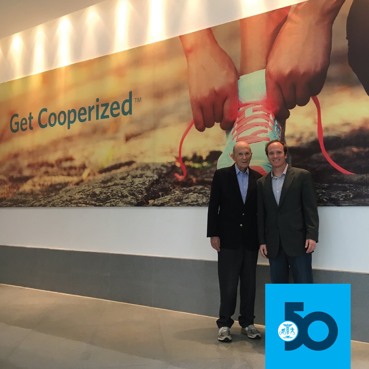 CooperAerobics's tweet photo. Partners in prevention across the globe. Cooper Aerobics Founder and Chairman Kenneth H. Cooper, MD, MPH proudly stands with his son Tyler C. Cooper, MD, MPH, inside the Cooper Aerobics Health &amp; Wellness Center in Nanjing, China in 2017.

#TBT #fatherson #getcooperized #wellness https://t.co/lEjByMZt53