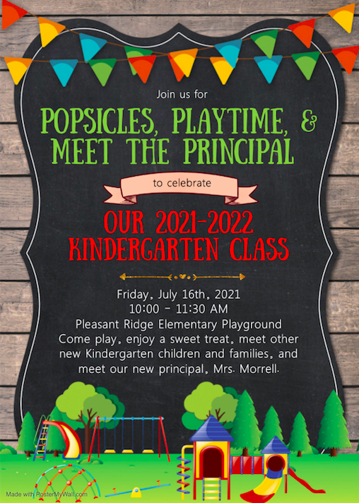 MorrellMath's tweet photo. @PanthersPRES Kindergarten families, mark your calendars for Friday, July 16th from 10:00 to 11:30 am (note the date change from the spring flyer) for Popsicles, Playtime, &amp; Meet your new Principal.  This is a great opportunity to meet other Kindergarten families. https://t.co/fFHg8hrFpU