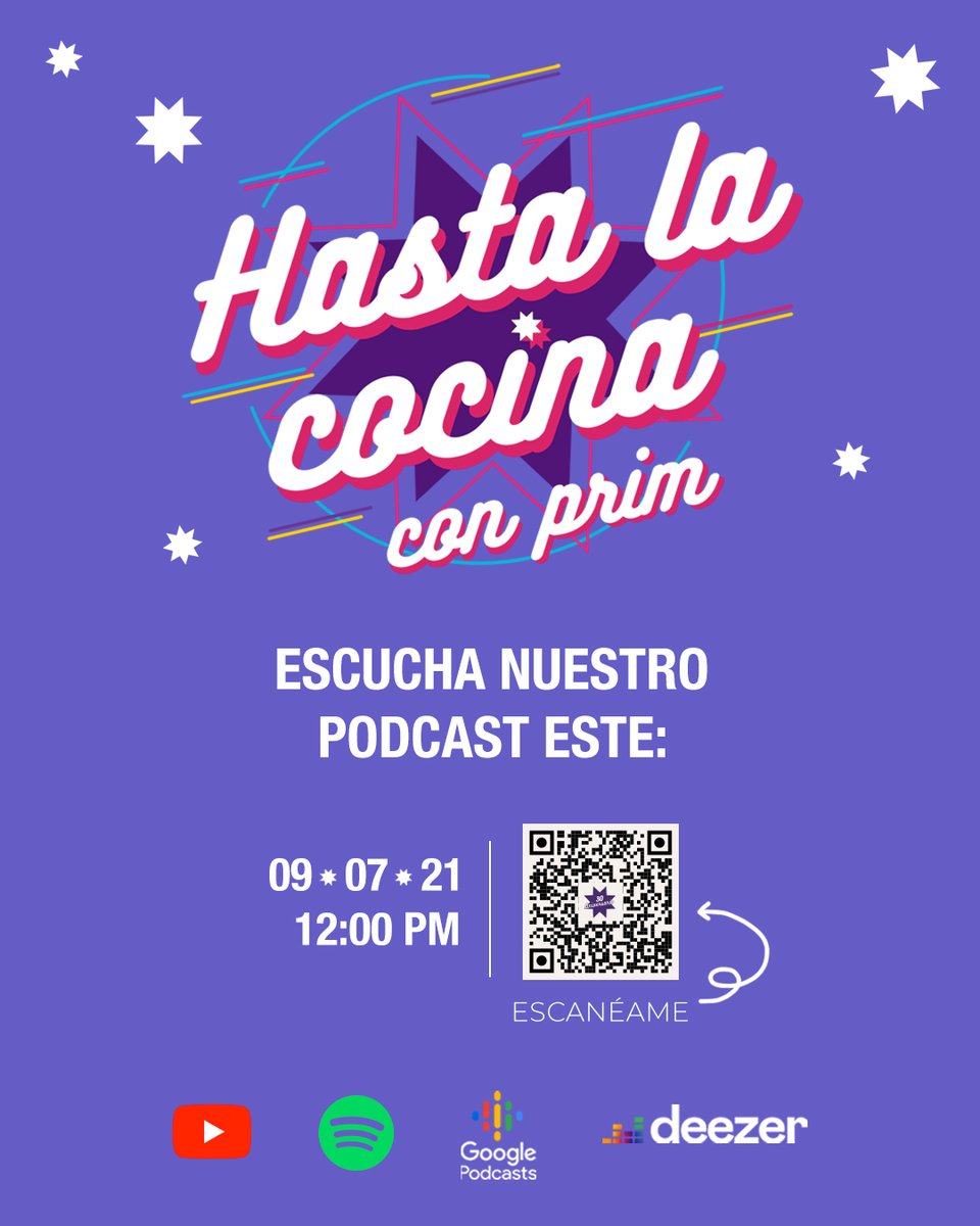 PRIM_Eventos's tweet photo. ¡Estamos celebrando nuestros 30's y eres nuestro mejor invitado! 🥳  ✨
.
Escucha el estreno del 1er episodio de nuestro nuevo podcast "HASTA LA COCINA CON PRIM" este 09 de julio a las 12:00 PM 🤩  🎧
.
#PRIMUne #PRIMConecta #PRIMRenueva #AgenciaCreativa #VirtualEvents #Marketing https://t.co/WG3bYILy8n