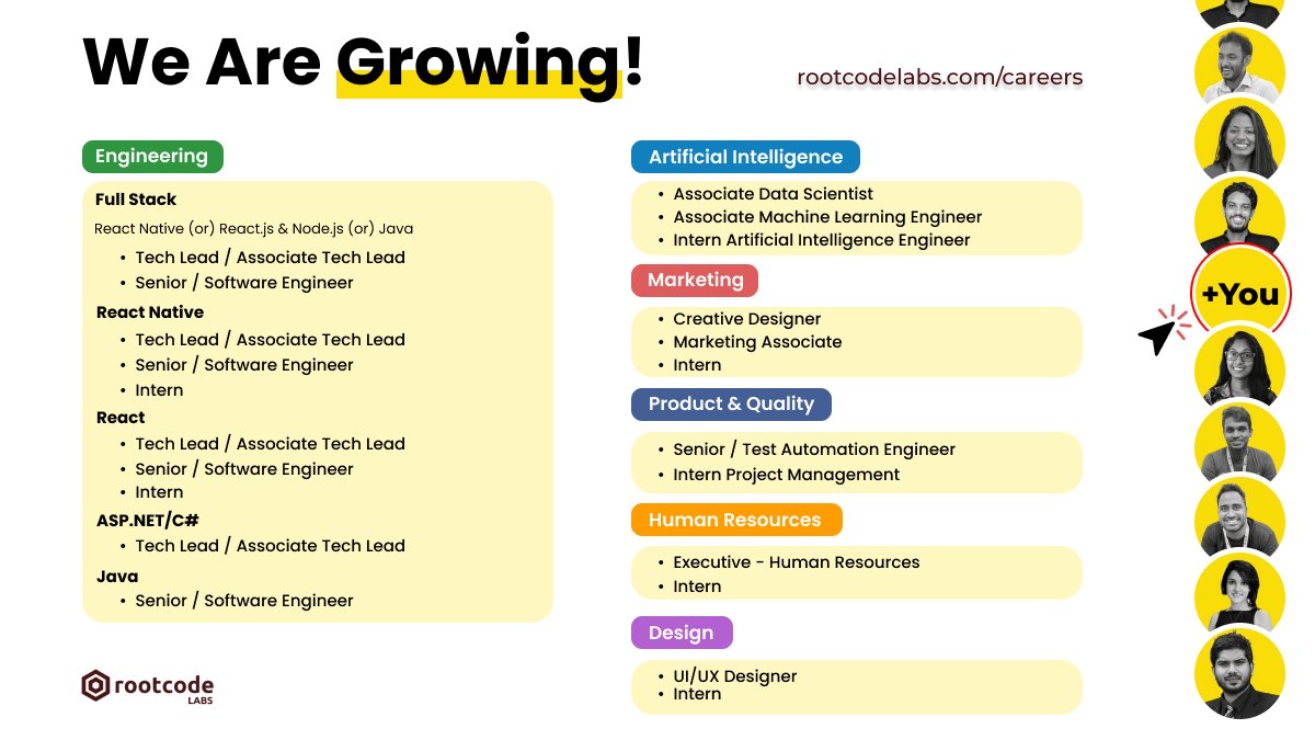 rootcode_io's tweet photo. Rootcode is #growing like never before! ๐Join us and be a part of a history in making.
https://t.co/olY1aMLHKx
#rootcodelabs #scalingup #recruitment #lifeatrootcode https://t.co/D3m7yuvseW