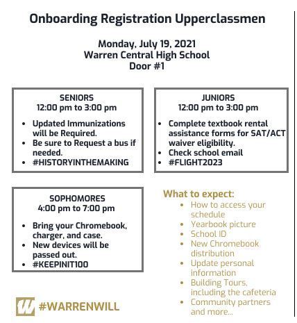 2021-2022 Warren Central Back to School Information