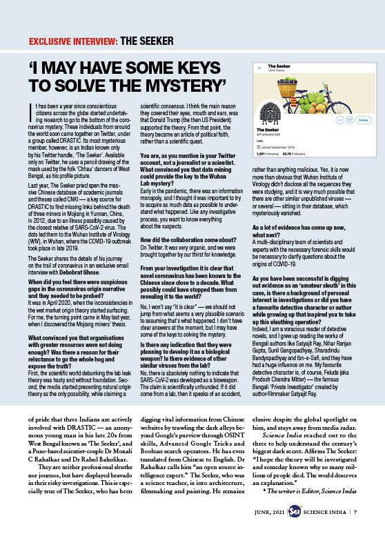 Everyone deserves to know the Truth Behind Millions of Deaths. Find out the details in an exclusive interview published in <a href="/ScienceIndia_/">Science India Magazine</a>  Do share it as everyone deserves to know <a href="/shekhar_mande/">Shekhar Mande</a> <a href="/vijaybhatkar/">Vijay Bhatkar</a> <a href="/rammadhav_rss/">Ram Madhav</a> <a href="/KGopalRSS/">Krishna Gopal</a> <a href="/sevasahyogi/">Ajinkya Kulkarni</a> <a href="/mayureshgp/">Mayuresh Prabhune</a> <a href="/nakulparashar/">Nakul Parashar</a>