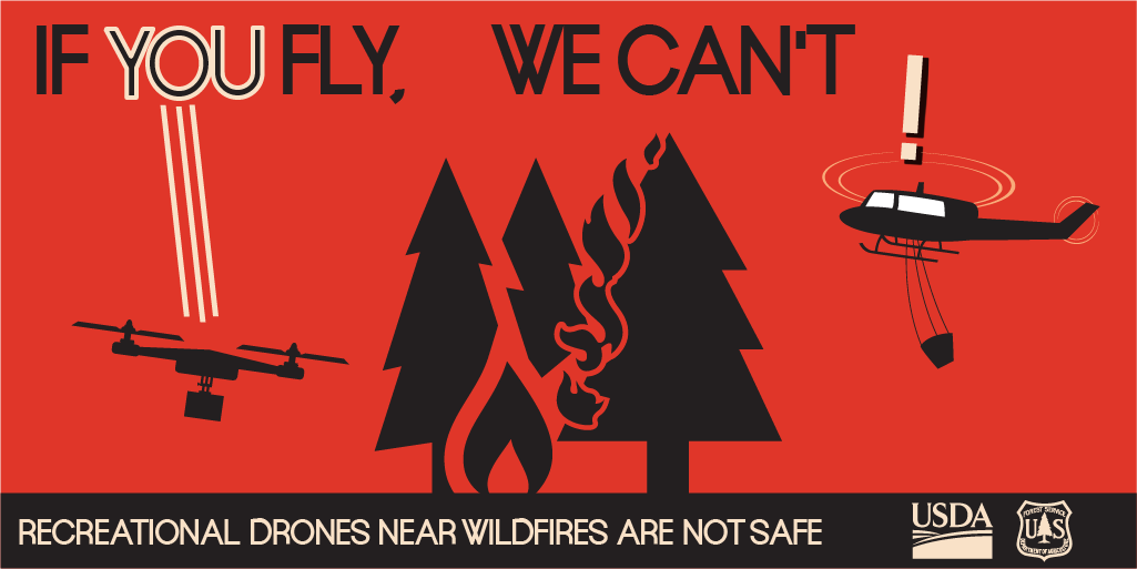 SanBernardinoNF's tweet photo. There were 21 documented reports of drone incursions last year in the US during wildfires. One of them was here on the #AppleFire. Another happened just a couple months ago on the #DevoreFire.

Let's keep our airspace safe for the remainder of this season. https://t.co/tZmbyU5NEf https://t.co/pjJCJP3J0j