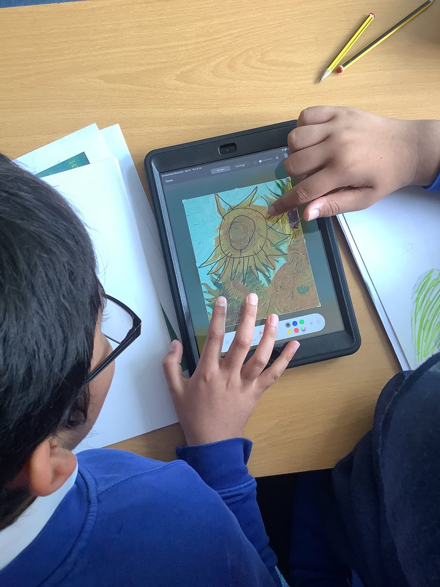 Year 6 children explored some of Van Gogh’s work today. They looked carefully at the shapes they could see and the colours used. 
They are looking forward to recreating his famous ‘Sunflowers’ tomorrow.