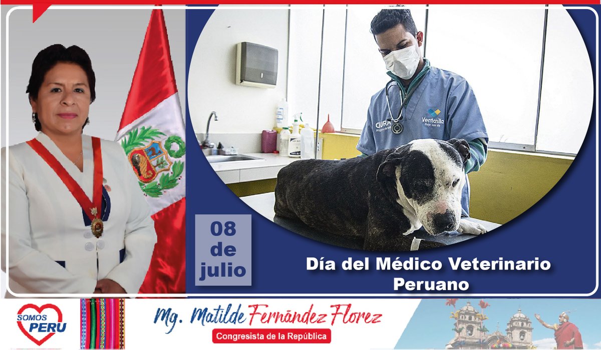 📌 ¡Feliz #DíaDelMédicoVeterinario!
Quiero saludar a mis hermanos y hermanas médicos veterinarios del Perú que hoy celebran su día. Gracias por el profesionalismo mostrado en la labor del cuidado de nuestras mascotas que también forman parte importante de nuestras familias.