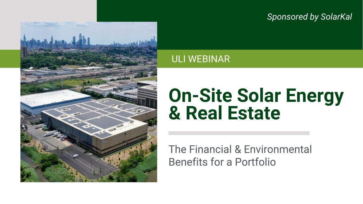 Join us in attending <a href="/UrbanLandInst/">Urban Land Institute</a>'s July 23rd webinar to learn from real estate, #sustainability, #ESG, and solar energy leaders on the beneficial intersection of solar energy and real estate. 

All are welcome to sign up here: uli.org/events/detail/…
#solarenergy