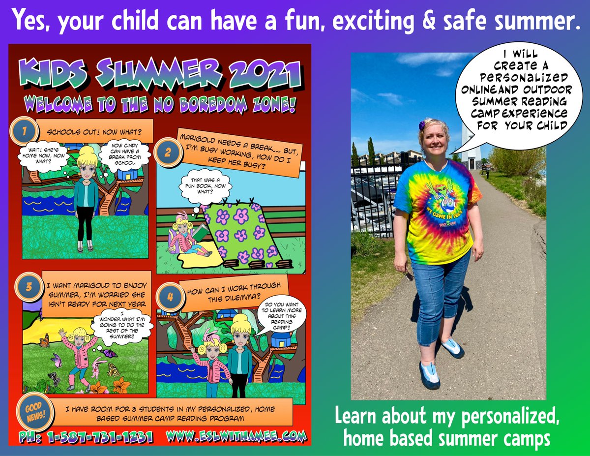 LifeOrigami's tweet image. Yes, your child can have a fun &amp;amp; exciting summer. Learn about my personalized, home based summer camps. @AmethystPeony Will Create A Personalized ONLINE And Outdoor Summer Reading Camp Experience For Your Child, visit eslwithamee.com to learn more!