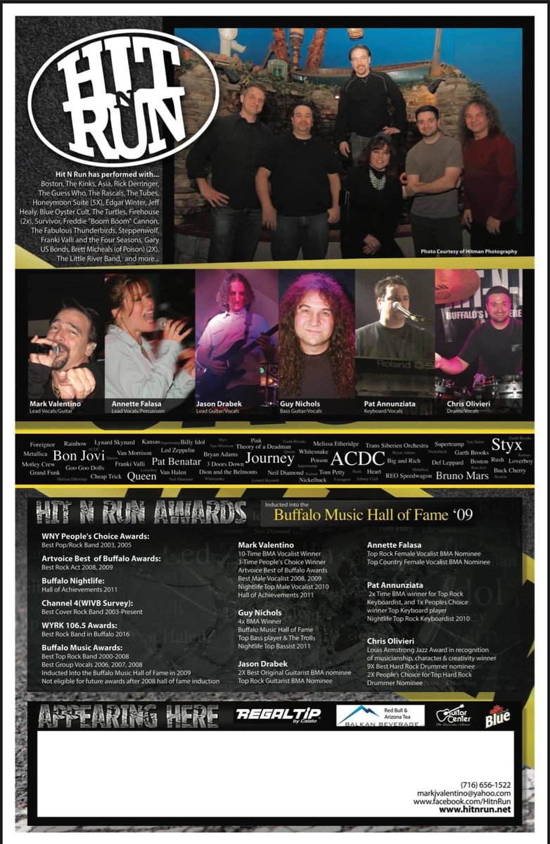 OABetterment's tweet photo. Did you know that our Labor Daze Monday headliner Hit N Run was inducted into the Buffalo Music Hall of Fame in 2009? Check them out and come listen on Labor Day! #HitNRun #buffalomusichalloffame #labordaze https://t.co/rntXNCqmh4