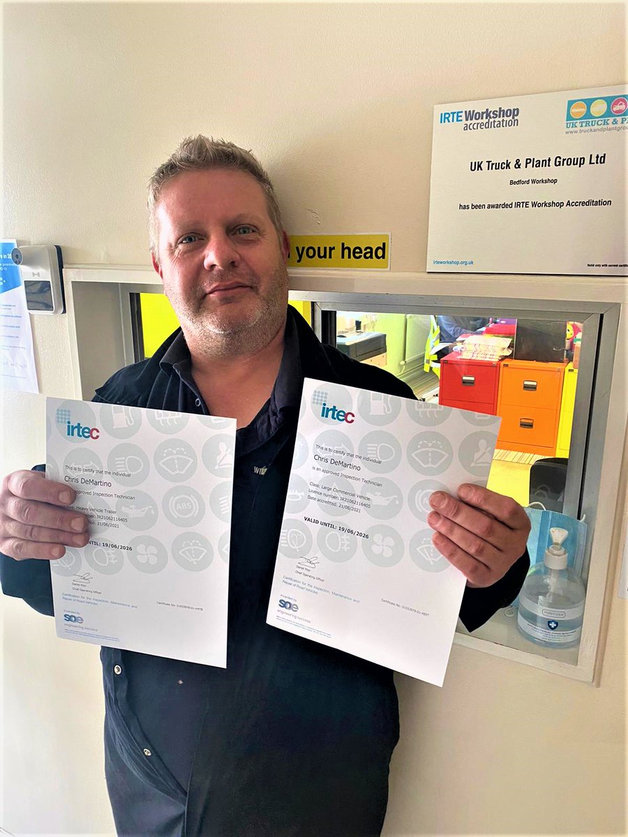 Uktruckplantgrp's tweet photo. Congratulations to Chris, from our workshop team, who has recently passed his exams and is now an approved IRTEC Inspection Technician for Large Commercial Vehicles and Heavy Vehicle Trailers🚚🎉
#IRTEC #technician #vehiclemaintenance #fromthepitlane #mechanic #engineer https://t.co/JfWmQDKFTX