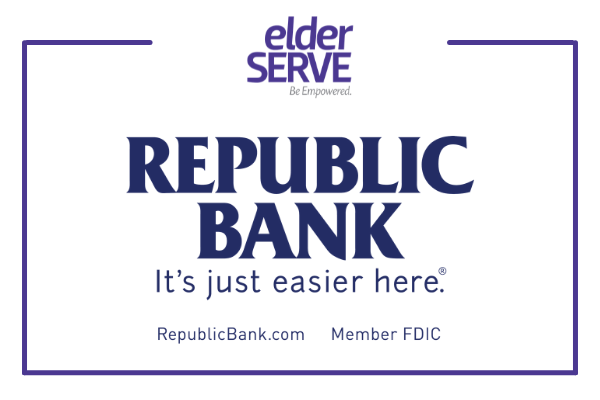 Thank you to Republic Bank for supporting our 2021 Champion for the Aging Award Celebration as an award-level sponsor! YOU can support older adults in our community by making a gift today! #CFA #BeEmpowered elderserveinc.org/donate