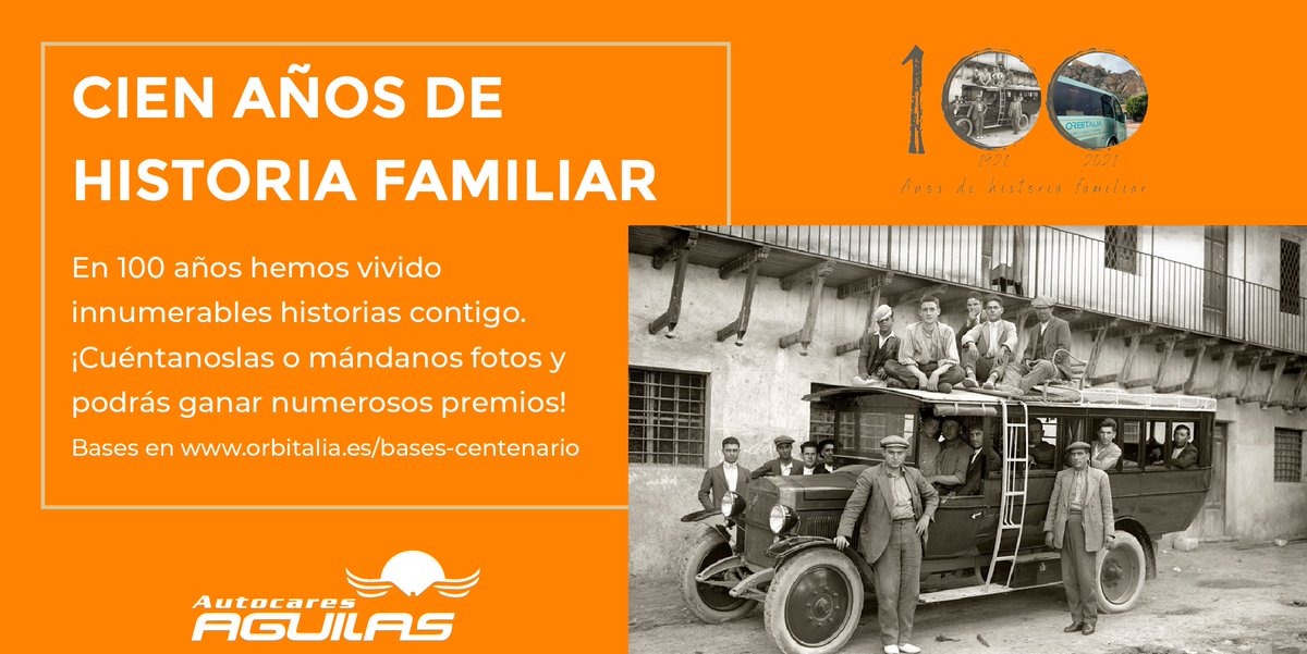 AutobusAguilas's tweet photo. 🚌💯 ¡Queremos conocer tu historia con nosotros! Haznos llegar a través de mensaje privado tus vivencias y/o fotografías junto a Orbitalia, Autocares Gómez o Autocares Águilas y recibe diversas recompensas.

Bases en: https://t.co/PSTyjG2TOq https://t.co/a0de9gc324