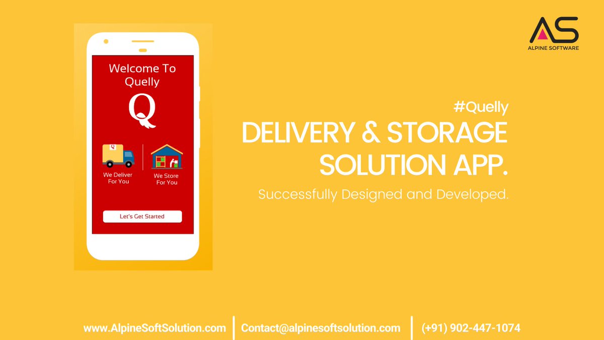 SoftwareAlpine's tweet image. #Quelly
bit.ly/3wKtINN  

Successfully Designed and Developed Delivery &amp;amp; Storage Solution App.

Looking for A Similar App for Your Business?
Contact Alpine Software and Discuss Your Requirements.
Mob. No.: (+91) 902-447-1074
E-mail: Contact@alpinesoftsolution.com