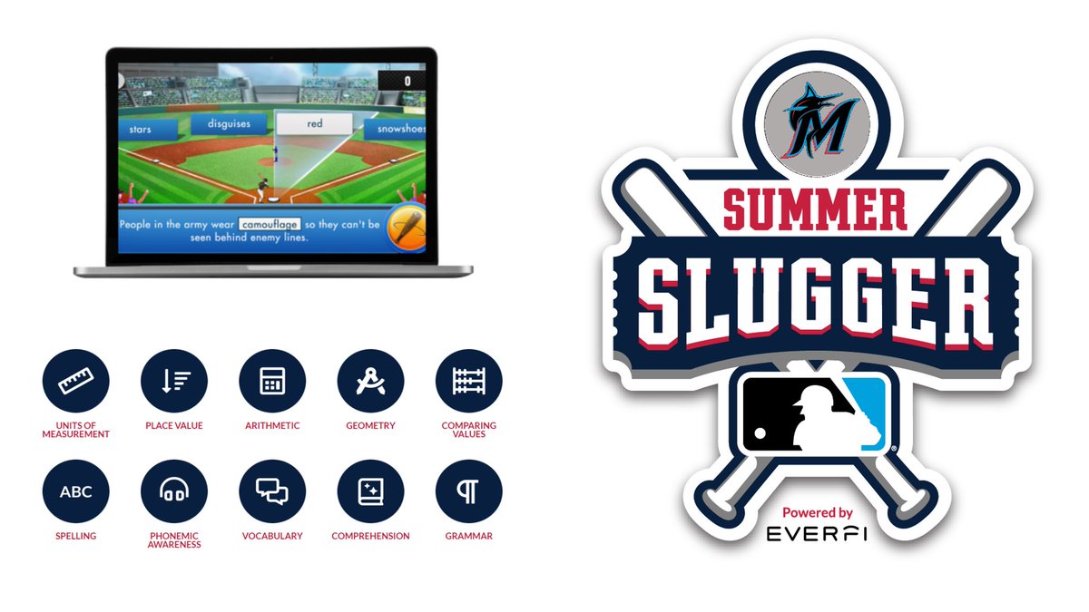 @MDCPS families, beat summer slide ⚾️ @Summer_Slugger through @EVERFI is an online program that offers baseball-themed lessons for 4th & 5th graders. Register for the @ParentSynergy Webinar Monday July 19 at 10 AM to learn more> ParentAcademyMiami.com/Synergy @MiamiSup @MLB @Marlins