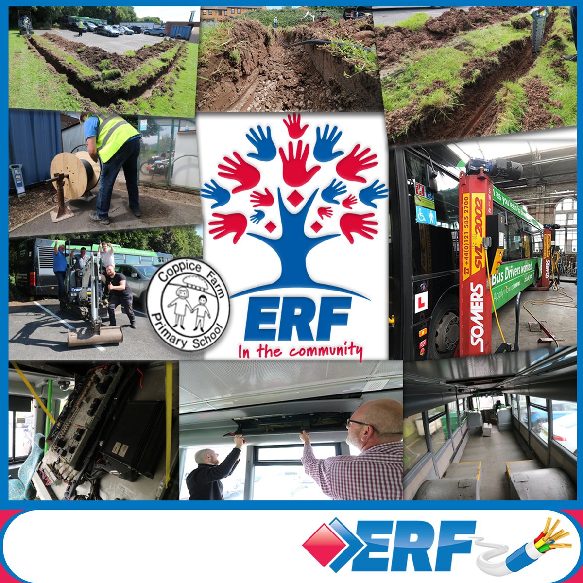 ERFElectrical's tweet photo. ERF have been working in the community with @Coppice_farm_ps to bring them a new class room, out of an old single decker bus. Last week we put down the ground work, installing armoured cable to bring power to the bus!
#power #cable #dig #community #education #school #bus https://t.co/cpSWyYkBLd