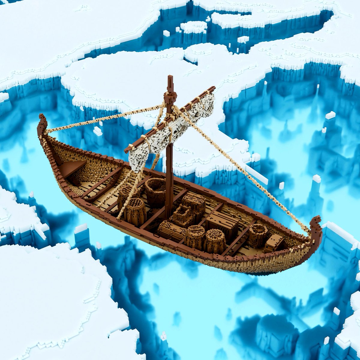 I made this simple landscape illustration today ❄️❄️
add some glow under the water ❤️
.
#voxel #voxelart #magicavoxel #Iceland #Ice #boat #3dart #3DCG #3D #b3d #art #ArtistOnTwitter #glow #glowing #bluelight #blue #boatart #landscapedesign