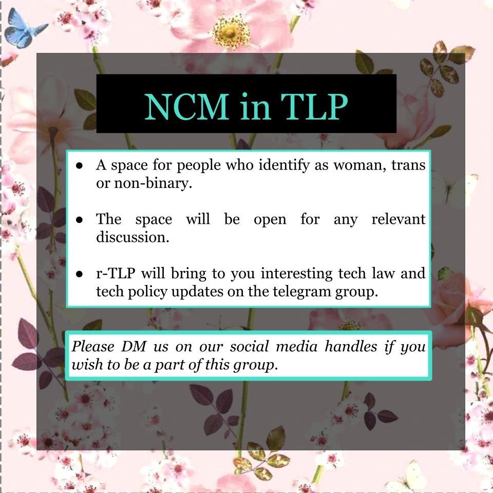 KaafiLawyer's tweet photo. #tech #policy #nocismen
Keeping with the motivation behind creating @rTechLawPolicy, r-TLP is now hosting a group on Telegram exclusively available to those who identify as women, trans or non-binary. https://t.co/IOclT5f7qa
