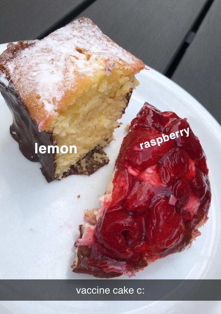 luolith's tweet image. I just got my second vaccine and ofc rewarded myself with some cake… I am so happy and grateful. let’s get this immunity bread 🥖☺️🥳