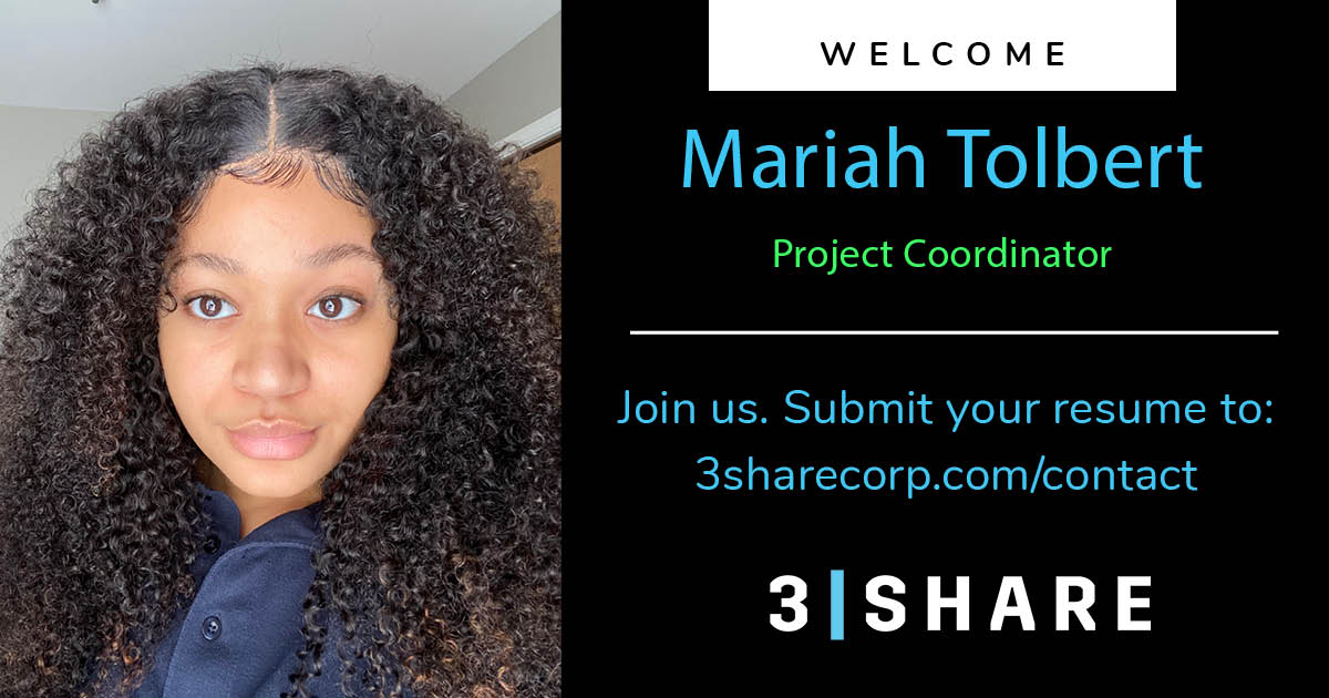 3SHARE's tweet image. Welcome Mariah Tolbert from Merrillville, Indiana. Besides projects on track, she&apos;s an ASL interpreter &amp;amp; amateur photographer! Interested in working with 3|SHARE? Contact us! We&apos;ve been remote from the start and we&apos;re staying that way. #hiring #remoteopportunity #aemdeveloper