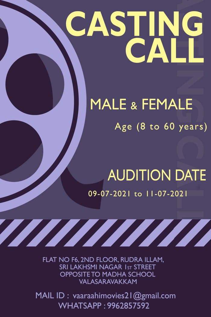 #CastingCall Alert 

Audition On 09/07/21 To 11/07/21 

Other Details Given Below 👇 

#LockdownOfficial