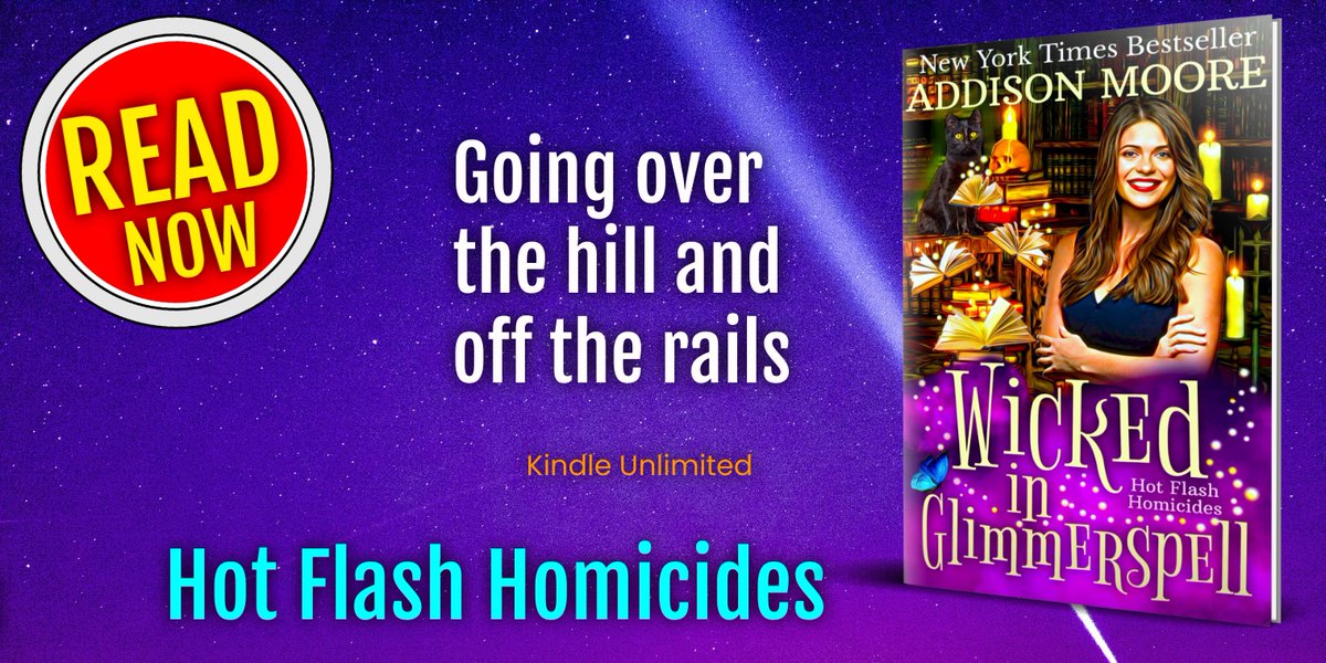 Wicked in Glimmerspell (Hot Flash Homicides) is here!
Amazon -&gt; bit.ly/WickedGlimmers… An impending divorce. A hot homicide detective. And spontaneous time travel. Midlife in Glimmerspell is proving to be magical. #ParanormalWomensFiction #Cozymystery #mystery #Kindleunlimited